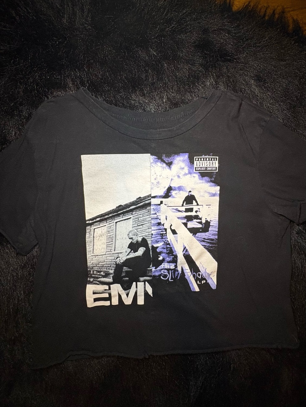 Cropped Eminem graphic tee